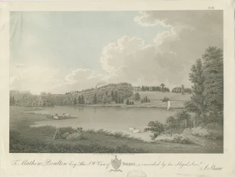 Soho - Casa de [Matthew Boulton]: gravura, sd [c 1798] (impressão)