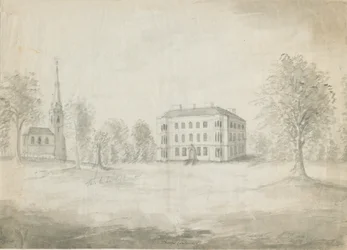 Igreja e Salão Thorpe Constantine: desenho a lápis e lavagem, nd [1762-1802]