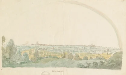 Wolverhampton - vista distante das alturas de Tettenhall: pintura em aquarela, nd [final do século 18]