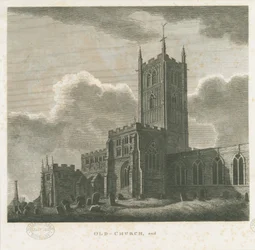 Wolverhampton - Igreja de São Pedro: gravura, sd [final do século 18]