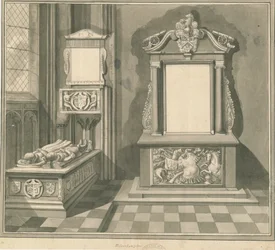 Wolverhampton - Túmulos de Thomas Lane e John Lane na Igreja de São Pedro: desenho a caneta e sépia, sd [final do século 18] (desenho)