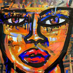 Retrato abstrato vibrante