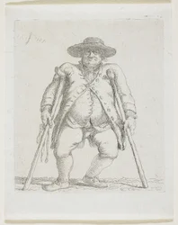Homem com muletas; "Orlandini"; "Orlandini".