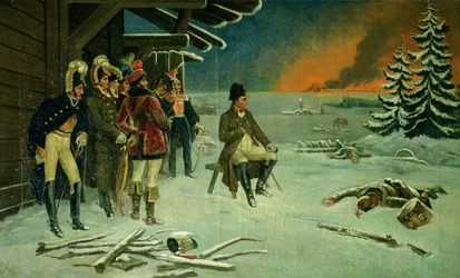Napoleão em Maly Yaroslavets (óleo sobre tela)