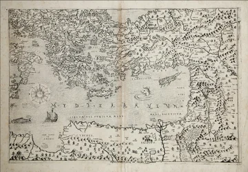 Mapa do Mediterrâneo Oriental do século XVII de Stefano Scolari
