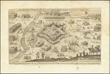 A famosa praça de Neuhausel, nas fronteiras da Hungria, sitiada pelos turcos em 13 de agosto de 1663