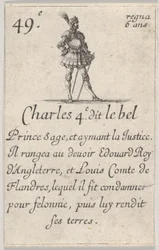Charles 4.e- le le bel Prince sage ..., de Jogo dos Reis da França Jeu des Rois ..., 1644.