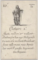 Clotaire 2.-e Juste, moderado ..., de Jogo dos Reis da França Jeu des Rois de Fran ..., 1644.