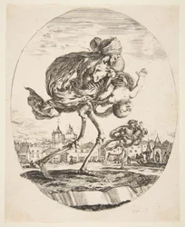 Morte carregando um bebê, das cinco mortes Les cinq Morts, ca. 1648