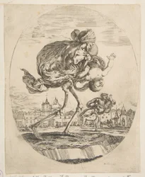 Morte carregando um bebê, das cinco mortes Les cinq Morts, ca. 1648