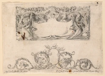 Escutcheon, Rinceaux, No. 16 de "Raccolta di varii cappriccii et nove inveni di cartelle et ornamenti"