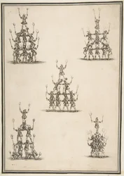 Cinco Grupos de Acrobatas, 1652.