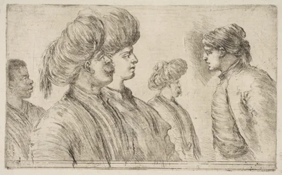 Quatro turcos e um homem negro, ca. 1662.