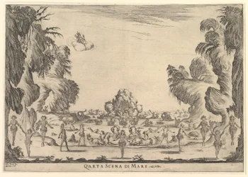 Quarta cena, o mar, de O casamento dos deuses Le nozze degli Dei, 1637.