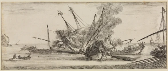 Paz e Guerra (Et pace et bello): Batalha naval em que três galeras cercaram uma quarta