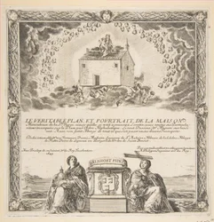 Frontispício para Le Véritable Plan e Pourtrait da Maison de la Ste. Virgin, 1649.