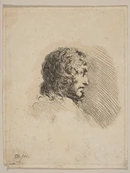 Cabeça de um jovem de perfil, de Vários retratos Recueil de Diverses Piéces S ..., ca. 1647