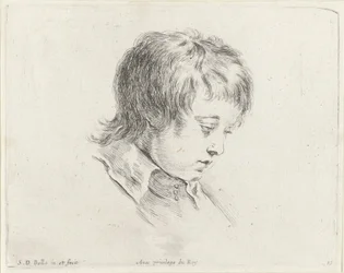 Cabeça de um jovem, olhando para baixo à direita
Os princípios do desenho (título da série)
I principii del disegno (título da série)