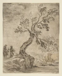 Paisagem com duas mulheres, uma montada em um burro, ca. 1660