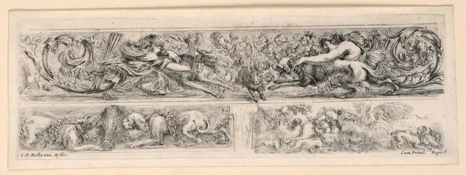 Ornamentos de frisos e folhagens
