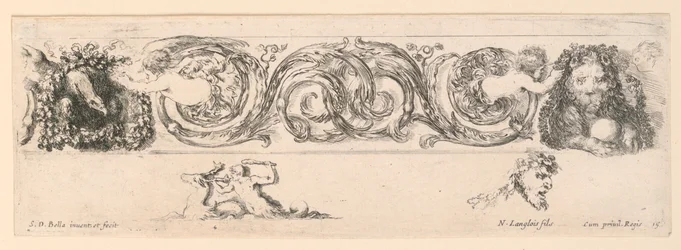 Ornamentos de frisos e folhagens