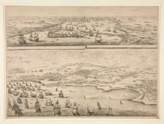 Plano do cerco de La Rochelle, em 1628