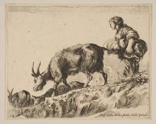 Ilustração 14: pastora pastando cabras, ca. 1641