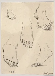 Ilustração 7: Cinco pés, do Livro para aprender a desenhar livre pour apprendre à dessi ..., ca. 1649