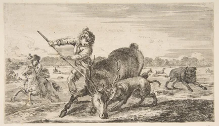 Veado na baía, de Animal hunts Hunts for Different Animals, ca. 1654