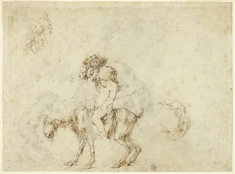 Estudo para Caminhada em Família Satyr (reto); Esboços de cinco vasos decorativos (verso)