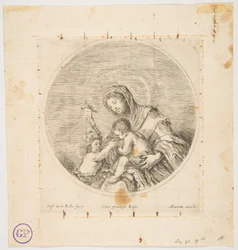 A Virgem e o Menino com São João, uma composição redonda, ca. 1641