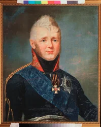 Retrato do imperador Alexandre I, czar da Rússia (1777-1825). Pintura de Stepan Semyonovich Shchukin (Schchukin) (1762-1828), óleo sobre tela, após 1805. Arte russa do século XIX. Museu Estadual V. Tropinin, Moscou.