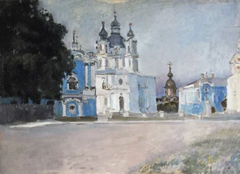 Le couvent Smolny a Saint Petersbourg (O convento de Smolny em São Petersburgo) - Peinture de Stepan Petrovich Yaremich (1869-1938/1939) - Huile sur toile, debut 20e, art russe, debut 20e siecle - State Hermitage, Saint Petersbourg