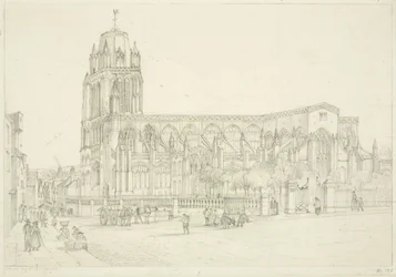 Vista Sul da Igreja de Santa Maria Redcliffe, c.1835 (lápis sobre papel)