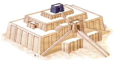 O zigurate de Ur, reconstrução conjectural do século VI a.C.