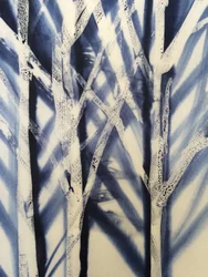 Árvore II, 2016 (cera sobre tecido)