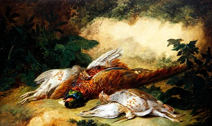 Uma Natureza Morta de Jogo Morta em uma Paisagem (óleo sobre tela)
