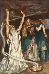 Rainha Maeve e o Druida, ilustração de 