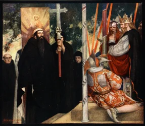 Recepção de Santo Agostinho por Ethelbert, ilustração de 