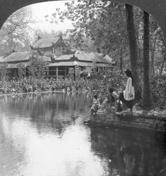 Palácio sul do jardim em Fort, Mandalay, Birmânia, 1908