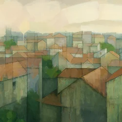 Telhados geométricos da cidade