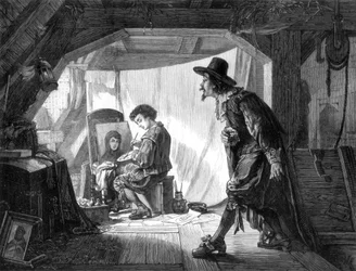 Jovem Rubens surpreendido por seu mestre, Van Noort, 1875.