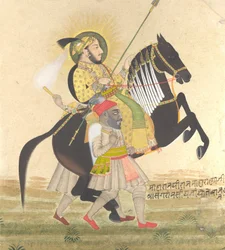 Maharana Sangram Singh Montando um Garanhão Prêmio, ca. 1712
