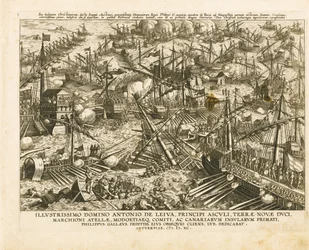 A Batalha de Lepanto em 7 de outubro de 1571, ca 1578