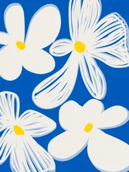 Flores brancas alegres