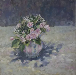 Rosas no jarro de stripey, 2013,