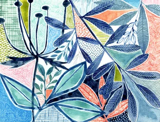 Folhagem botânica abstrata