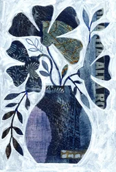 Colagem floral azul