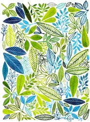 Folhas botânicas vibrantes