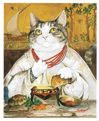 Ilustração de Pre-Raphaelite Cats (pub. 1999)